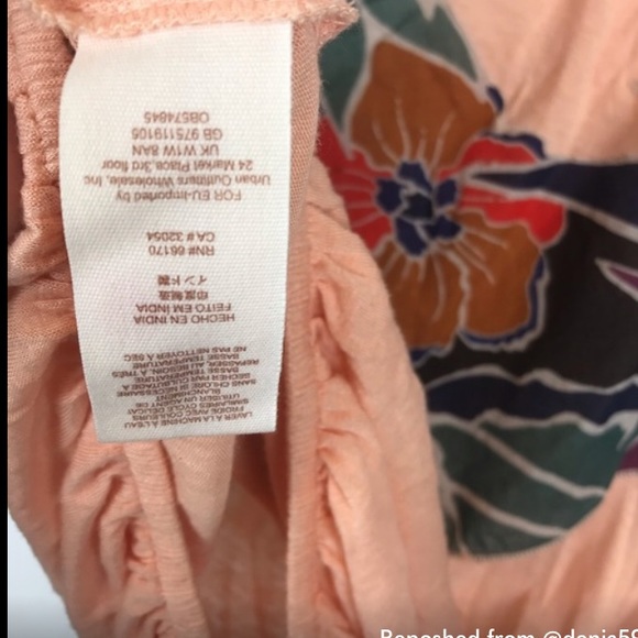 Free People One Shoulder Floral Top Size Xs - Picture 7 of 7